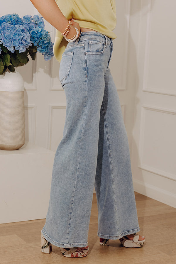 RISEN Melody Low Rise Wide Leg Shimmer Jean