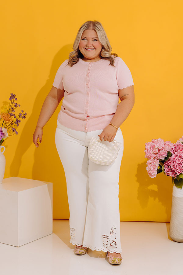 Simple Joy Knit Button Up Top Curves
