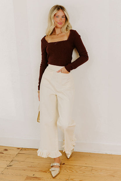 The Cordelia High Waist Crop Jean in French Vanilla