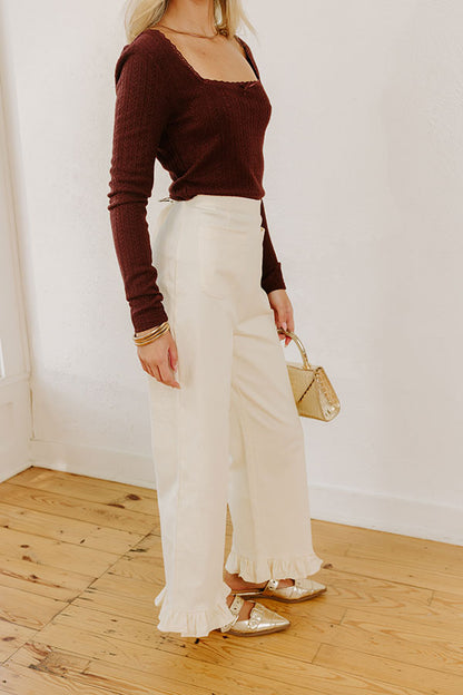 The Cordelia High Waist Crop Jean in French Vanilla