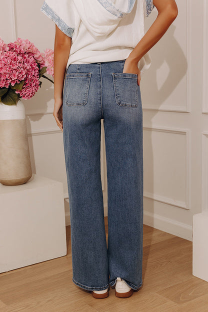 The Tracy High Waist Flares in Medium Wash