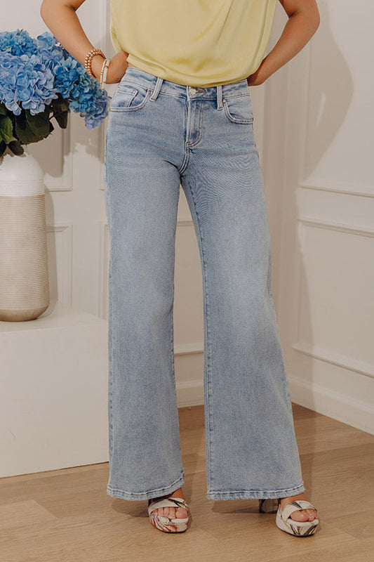 RISEN Melody Low Rise Wide Leg Shimmer Jean