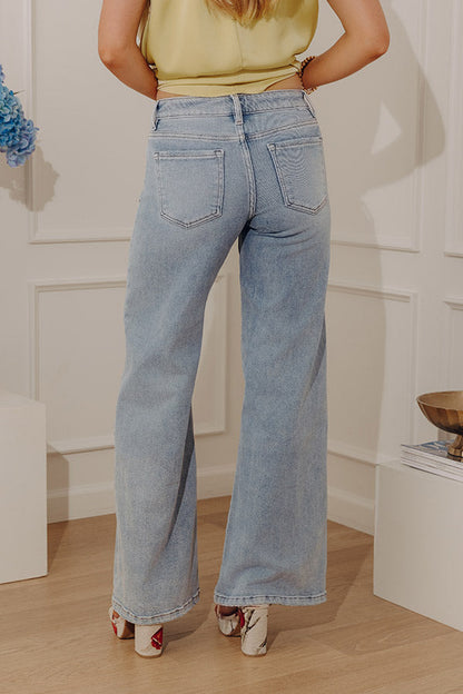 RISEN Melody Low Rise Wide Leg Shimmer Jean