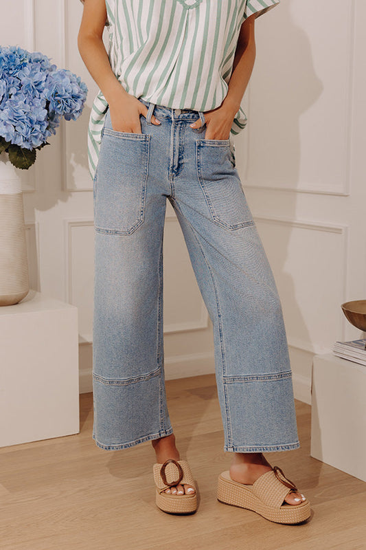 The Maeve High Waist Wide Leg Crop Jean in Light Wash
