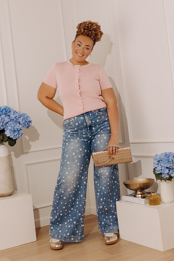 Simple Joy Knit Button Up Top Curves