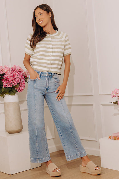 RISEN Sloane High Waist Wide Leg Jeans in Light Wash
