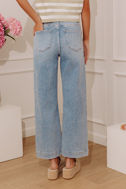 RISEN Sloane High Waist Wide Leg Jeans in Light Wash