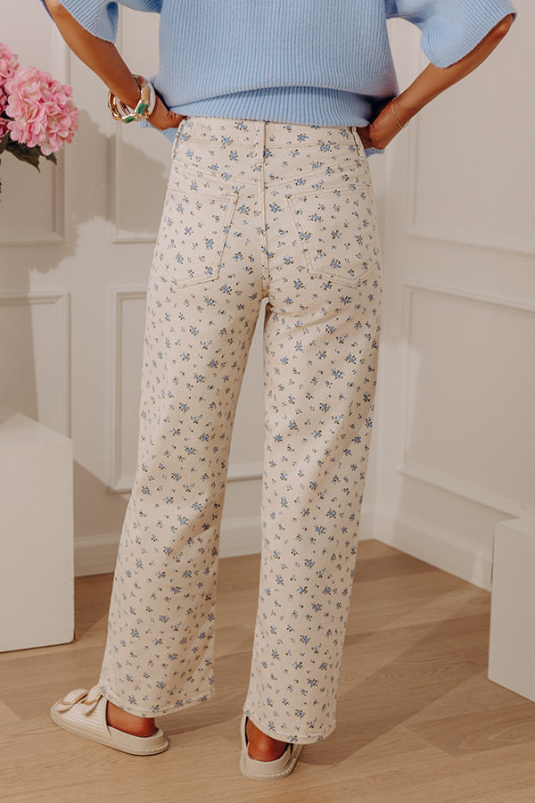 JUST USA Sam High Waist Straight Leg Floral Jean