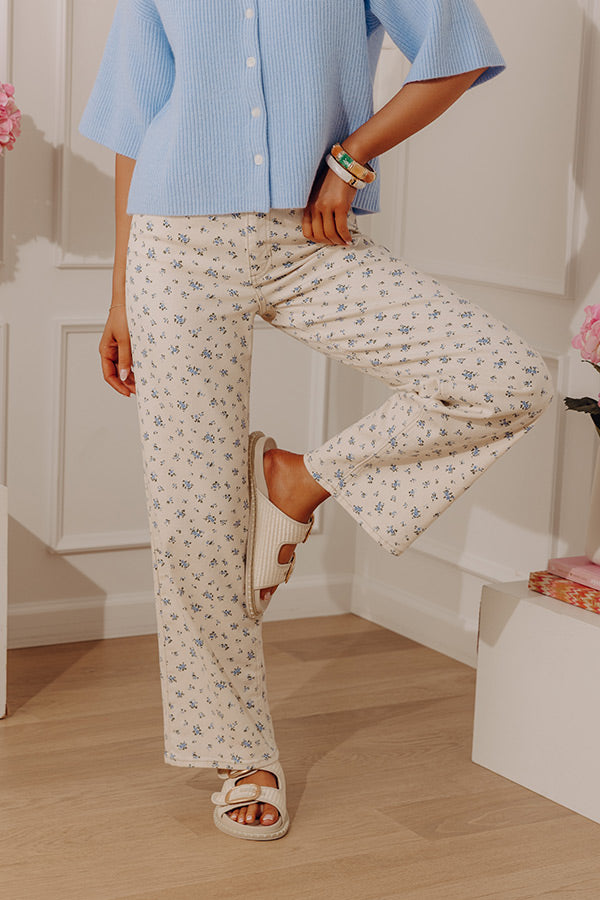 JUST USA Sam High Waist Straight Leg Floral Jean