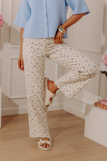 JUST USA Sam High Waist Straight Leg Floral Jean