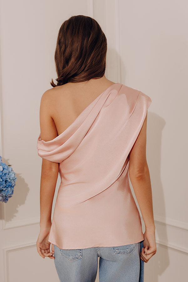 Polished to Perfection Satin Asymmetrical Top